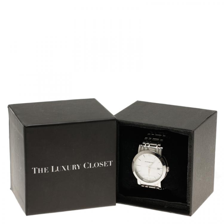 مملوكة مسبقًا Burberry Silver Stainless Steel BU1350 Men's Wristwatch 38MM