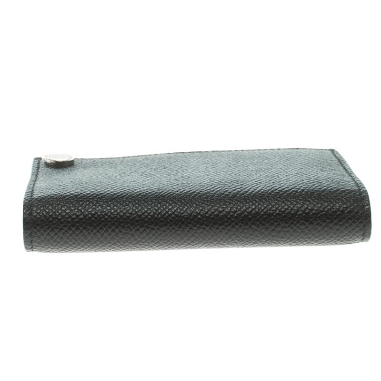 Pre Owned Bvlgari Black Leather Card Holder