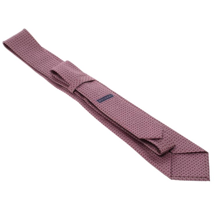 Pre Owned Bvlgari Purple Silk Euclidea Pattern Seven Fold Tie