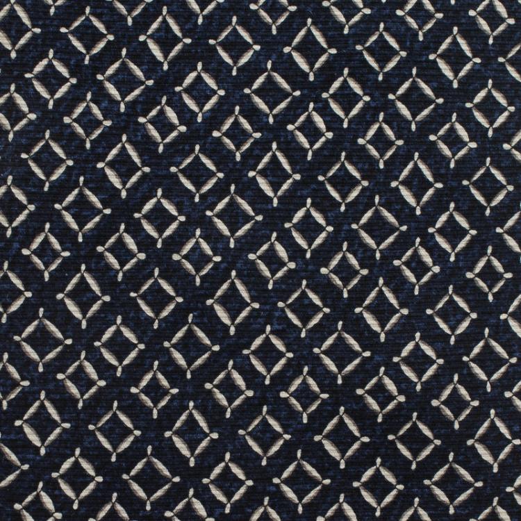 Pre Owned Bvlgari Blue and Cream Printed Silk Tie