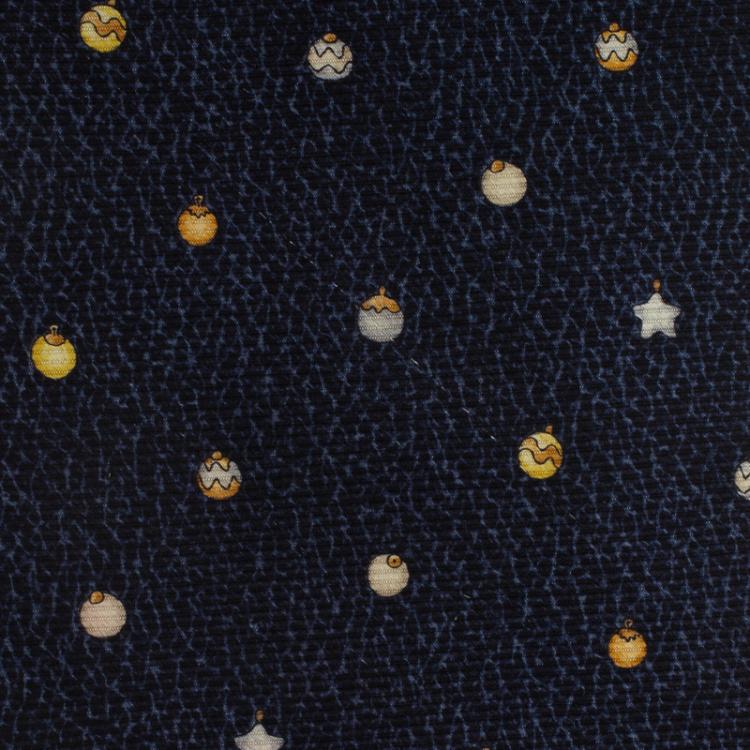 Pre Owned Bvlgari Navy  Blue Ornaments Printed Silk Tie