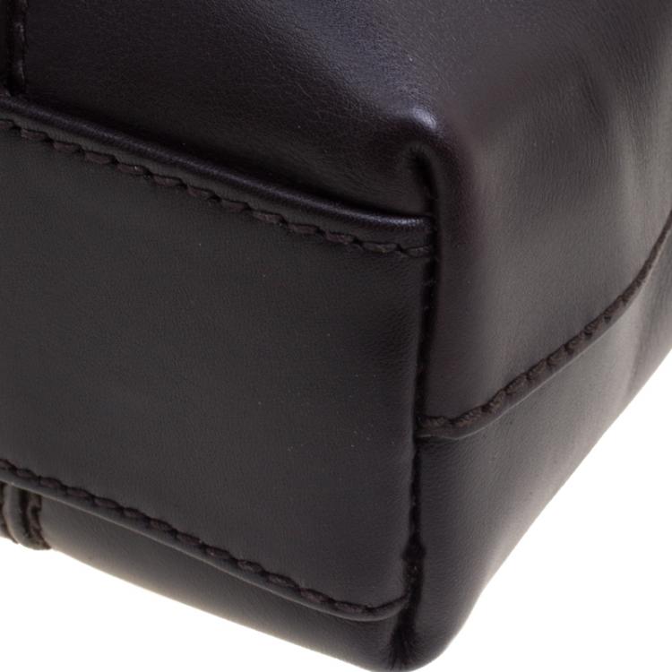 Pre Owned Bvlgari Dark Brown Leather Briefcase