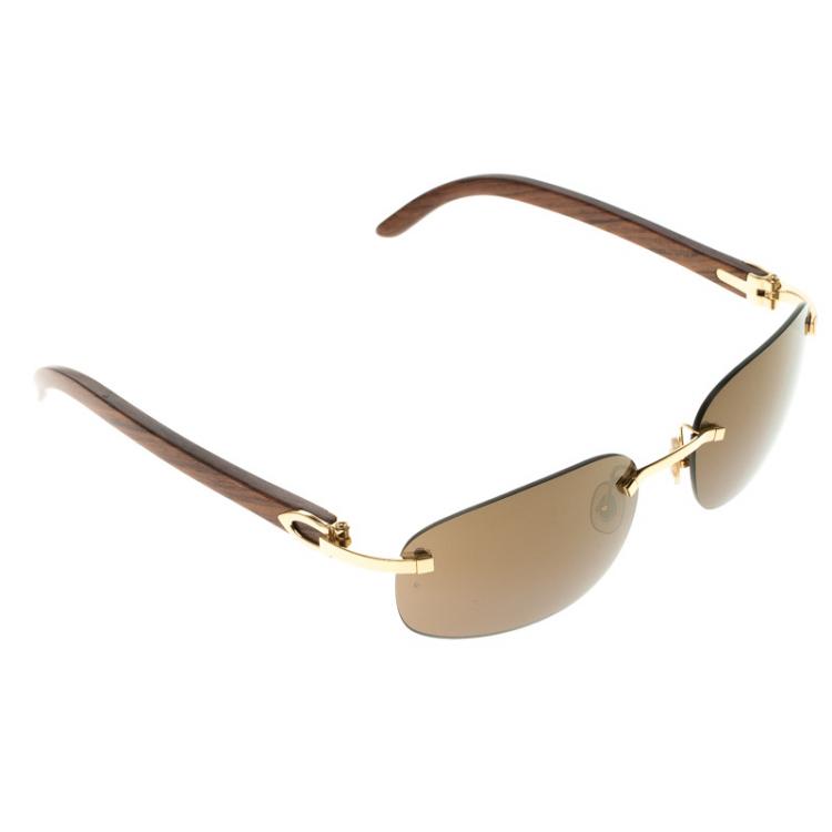 cartier wood sunglasses