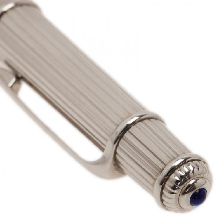 Pre Owned Cartier Silver Platinum Finish Diabolo Ballpoint Pen  