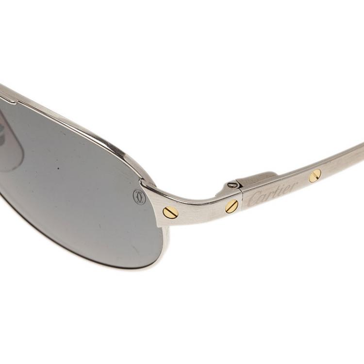 Pre Owned Cartier Black Santos De Cartier Aviators