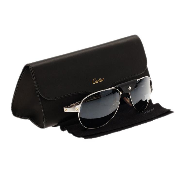 Pre Owned Cartier Black Santos De Cartier Aviators