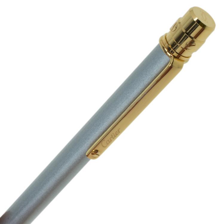 Pre Owned Cartier Silver Lacquer Santos Ballpoint Pen