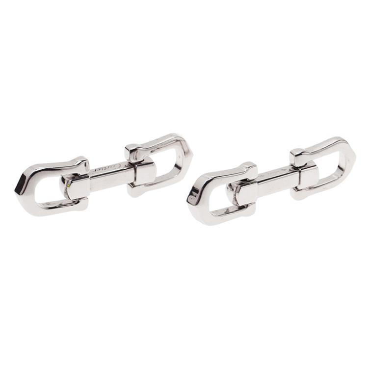 Pre Owned Cartier Silver Pasha Cufflinks 
