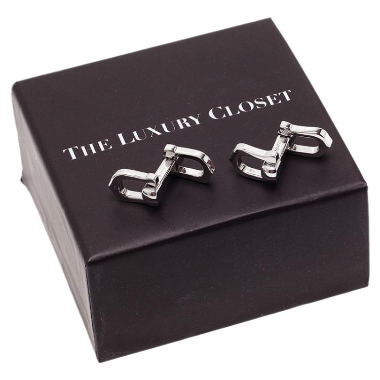 Pre Owned Cartier Silver Pasha Cufflinks 