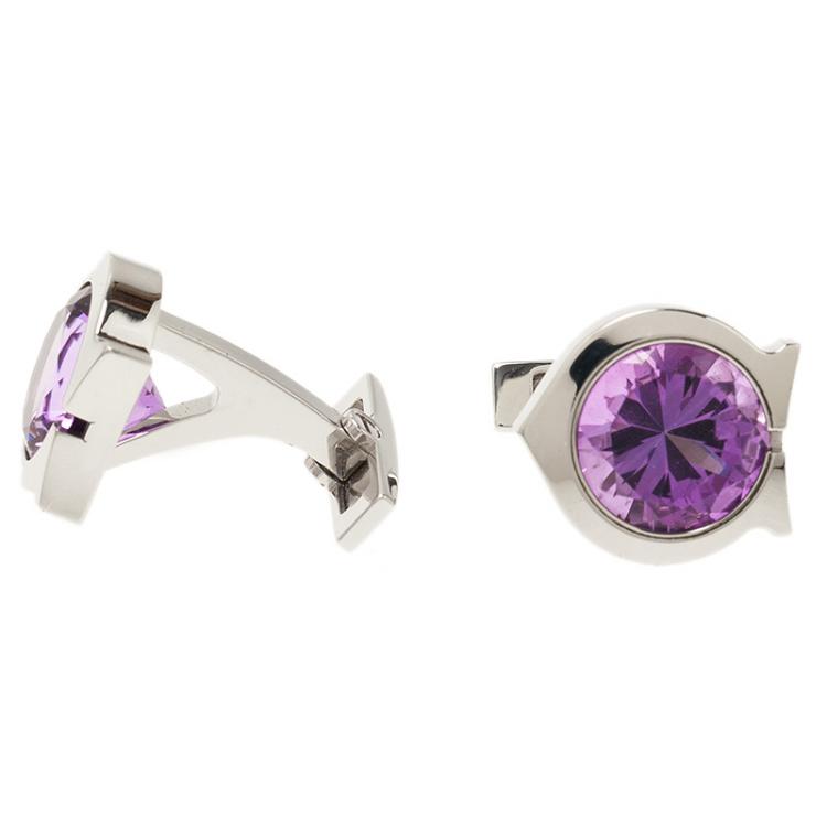 Pre Owned Cartier Amethyst Silver Cufflinks