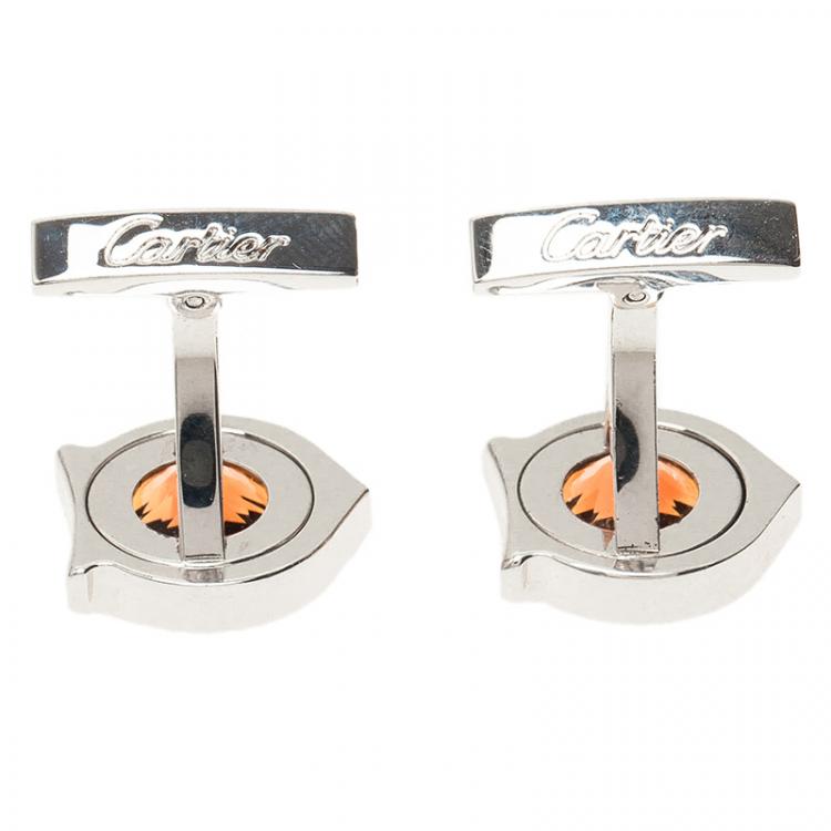 Pre Owned Cartier Citrine Silver Cufflinks