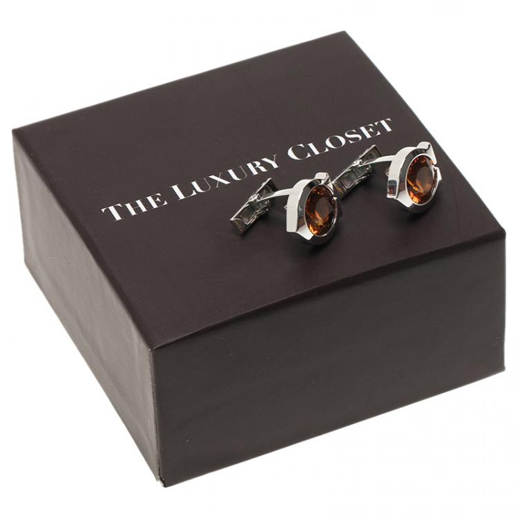 Pre Owned Cartier Citrine Silver Cufflinks