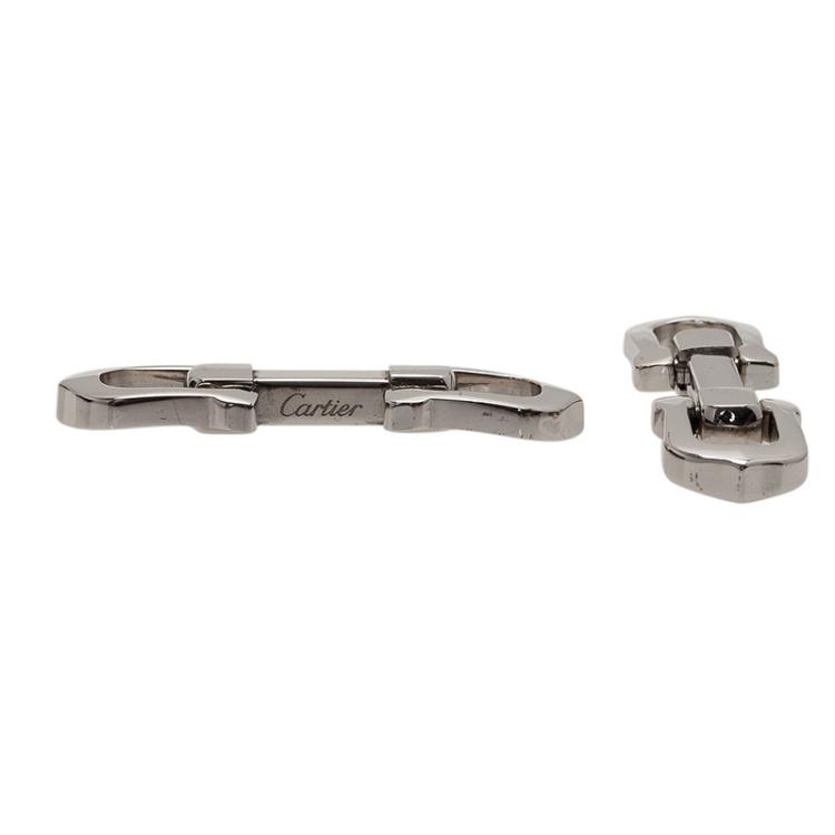 Pre Owned Cartier Silver Pasha Cufflinks