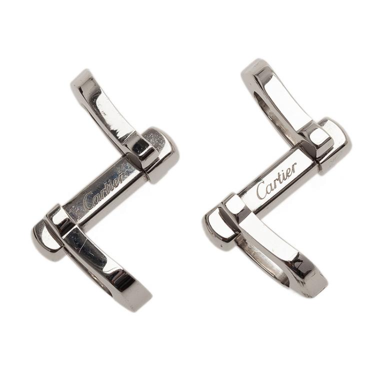 Pre Owned Cartier Silver Pasha Cufflinks