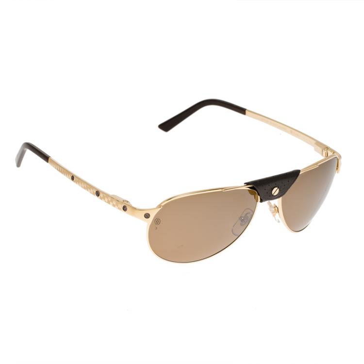 cartier santos dumont gold sunglasses
