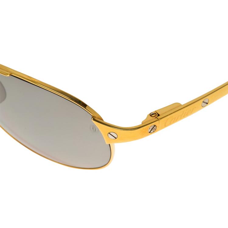Pre Owned Cartier Gold Santos De Cartier Aviators