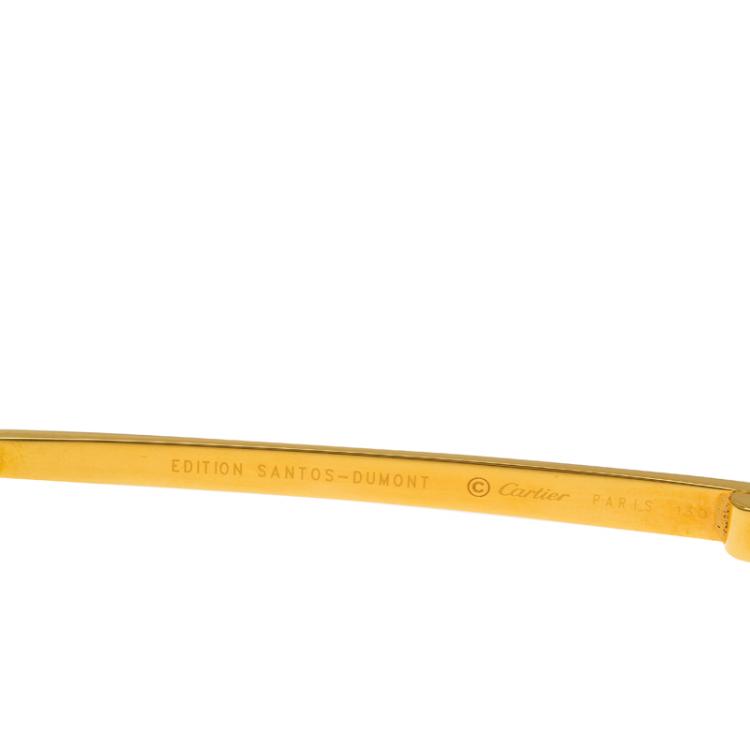 Pre Owned Cartier Gold Santos De Cartier Aviators