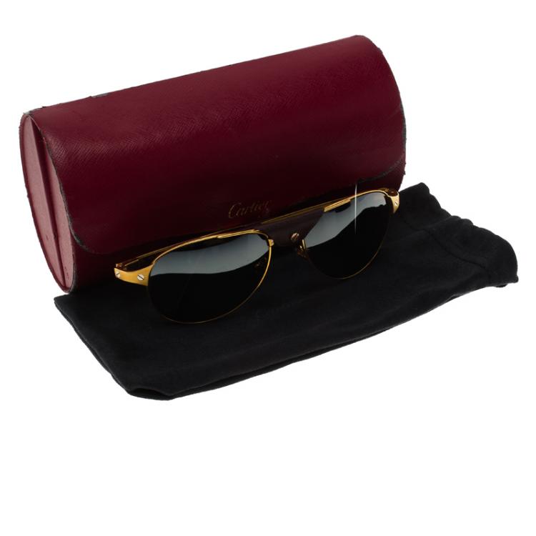 Pre Owned Cartier Gold Santos De Cartier Aviators