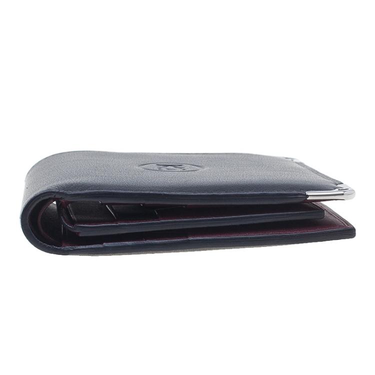 Pre Owned Cartier Black Leather Must De Cartier Multiple Wallet