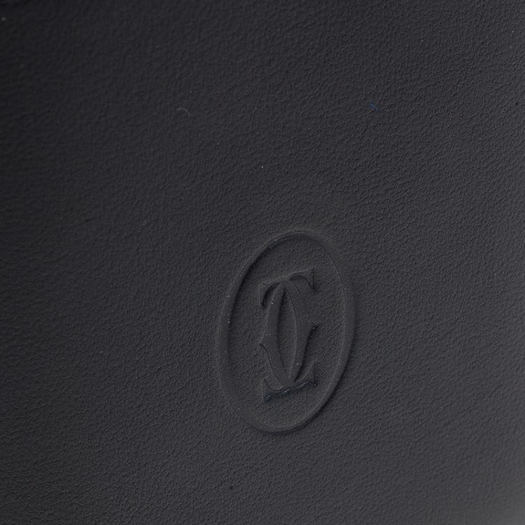 Pre Owned Cartier Black Leather Must De Cartier Multiple Wallet