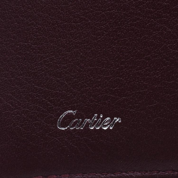 Pre Owned Cartier Black Leather Must De Cartier Multiple Wallet