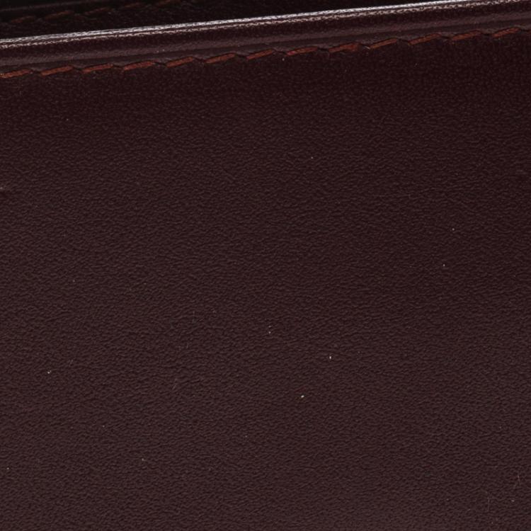 Pre Owned Cartier Burgundy Leather Must De Cartier Card Holder