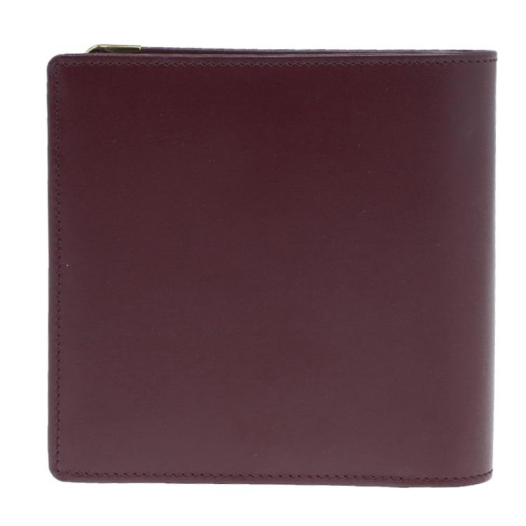 مملوكة مسبقًا Cartier Burgundy Calfskin Must De Cartier Wallet