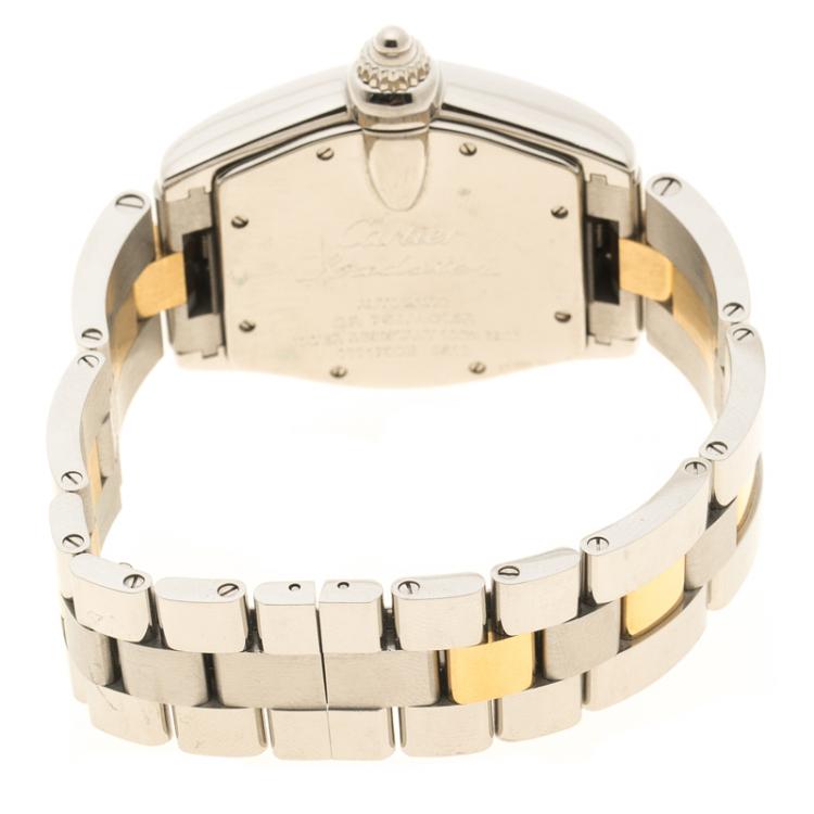 مملوكة مسبقًا Cartier Silver Two Tone Roadster Automatic Men's Wristwatch 38 mm