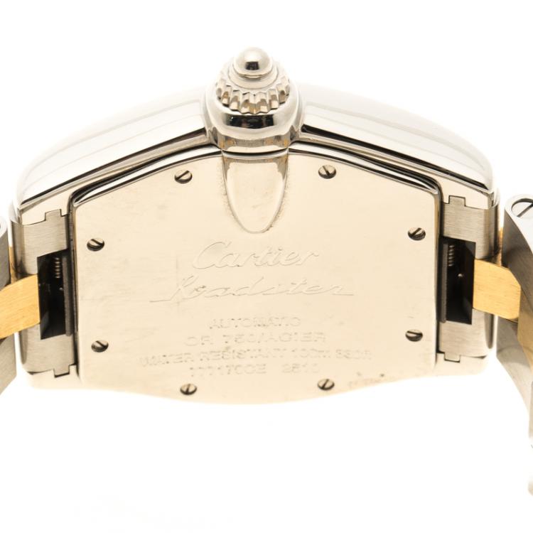 مملوكة مسبقًا Cartier Silver Two Tone Roadster Automatic Men's Wristwatch 38 mm