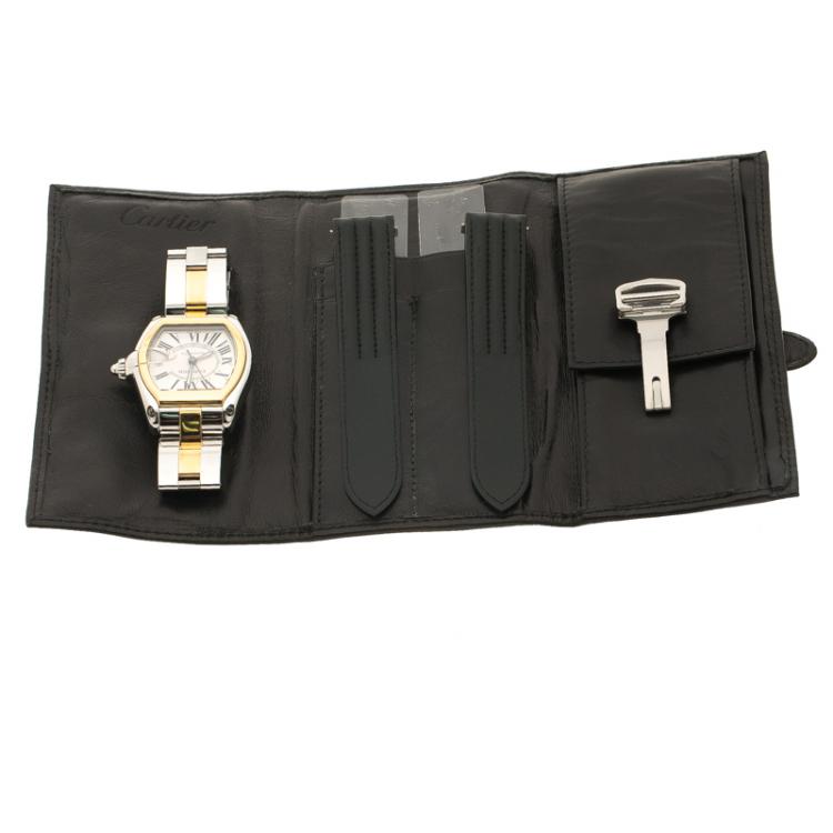 مملوكة مسبقًا Cartier Silver Two Tone Roadster Automatic Men's Wristwatch 38 mm