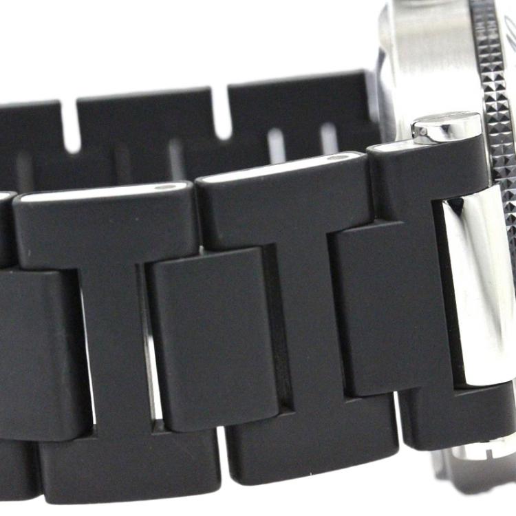 Pre Owned Cartier Black Stainless Steel Pasha Seatimer Men's Wristwatch 40MM