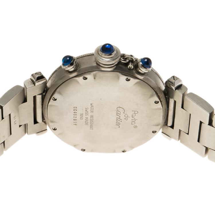 Pre Owned Cartier White Stainless Steel Pasha De Women's Wristwatch 38MM