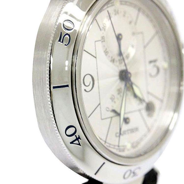 Pre Owned Cartier Silver Stainless Steel Pasha Men's Wristwatch 38MM