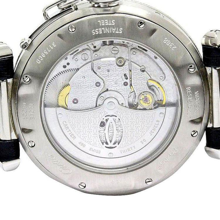 Pre Owned Cartier Silver Stainless Steel Pasha Men's Wristwatch 38MM