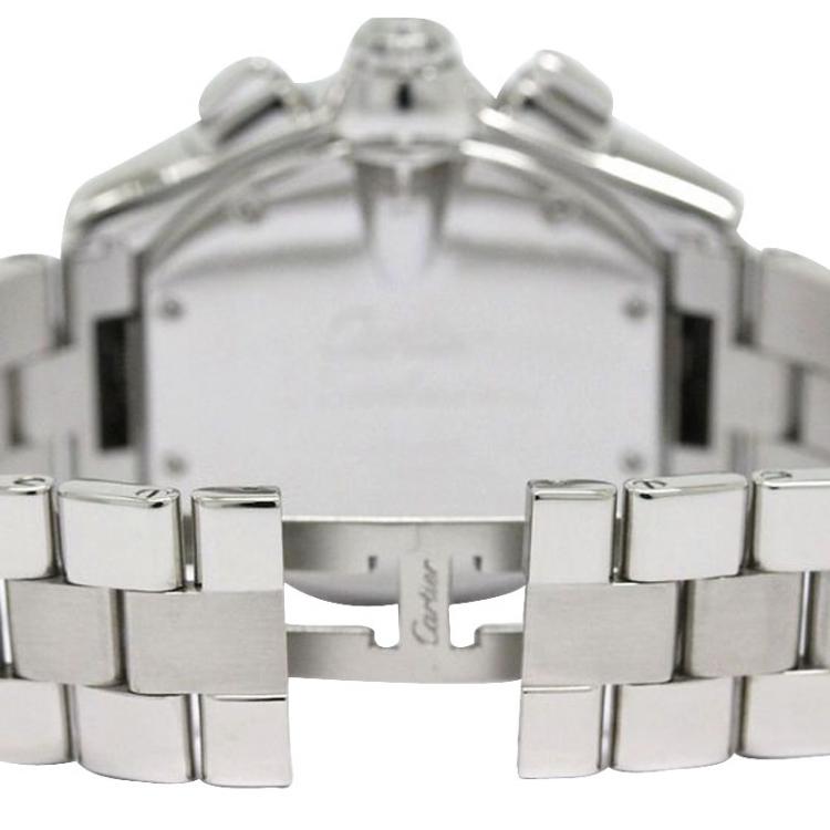 Pre Owned Cartier Silver Stainless Steel Roadster Men's Wristwatch 42MM