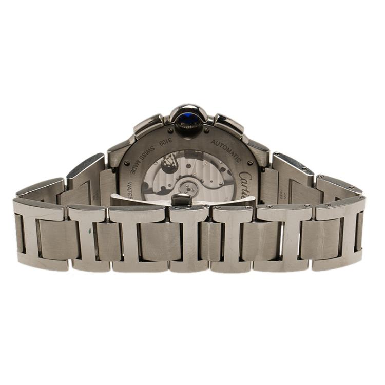 مملوكة مسبقًا Cartier Silver Ballon Bleu Stainless Steel Chronograph Men's Wristwatch 40 mm