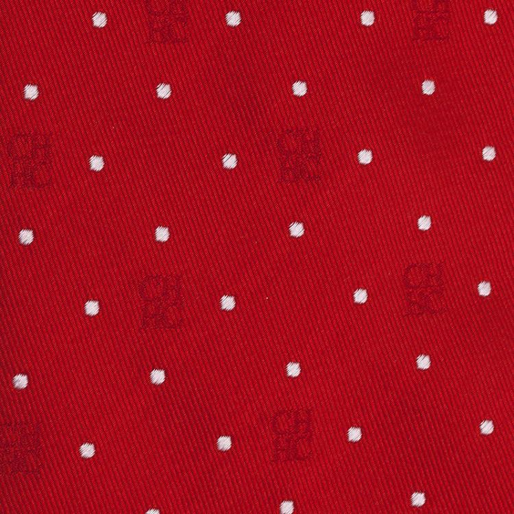 Pre Owned CH Carolina Herrera Red Polka Dot Silk Tie