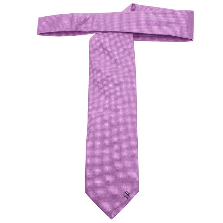 Pre Owned CH Carolina Herrera Purple Silk Tie
