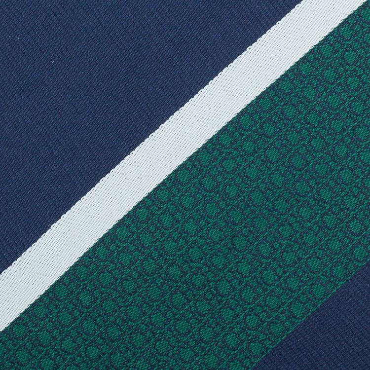 Pre Owned CH Carolina Herrera Green and Blue Striped Silk Tie