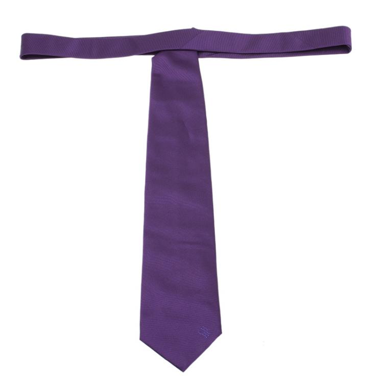 Pre Owned CH Carolina Herrera Purple Silk Tie