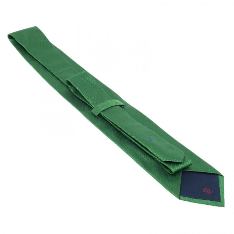 Pre Owned CH Carolina Herrera Green Silk Tie