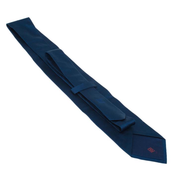 Pre Owned CH Carolina Herrera Navy Blue Silk Tie