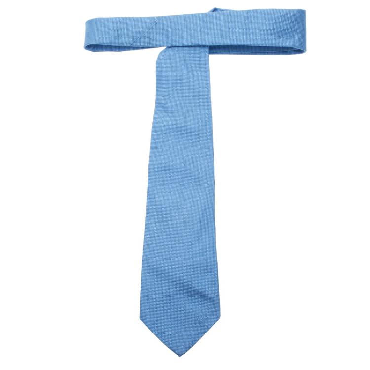 Pre Owned CH Carolina Herrera Light Blue Silk Tie