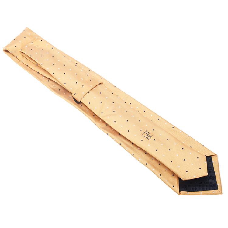 Pre Owned CH Carolina Herrera Yellow Polka Dot Silk Tie