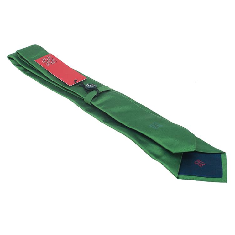 Pre Owned CH Carolina Herrera Green Silk Tie