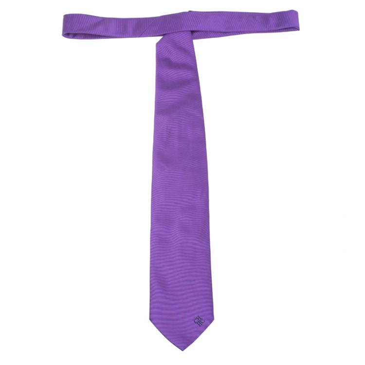 Pre Owned CH Carolina Herrera Purple Silk Tie