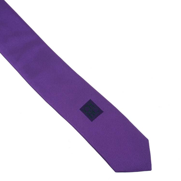 Pre Owned CH Carolina Herrera Purple Silk Tie