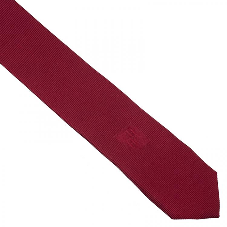 Pre Owned CH Carolina Herrera Red Silk Tie