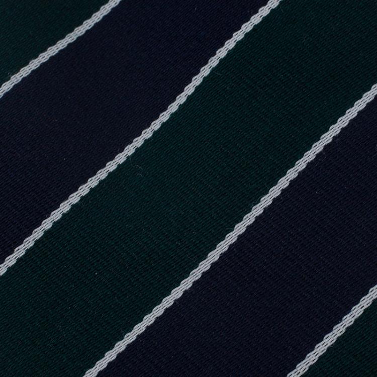 Pre Owned CH Carolina Herrera Green and Navy Blue Striped Silk and Wool Tie