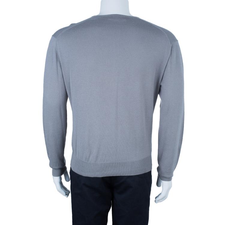 Pre Owned CH Carolina Herrera Men’s Gray Knit Pullover S